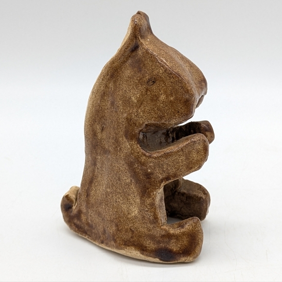 Handmade Ceramic Brown Fun Quirky Funky Squirrel Sculpture - Picture 3 of 8